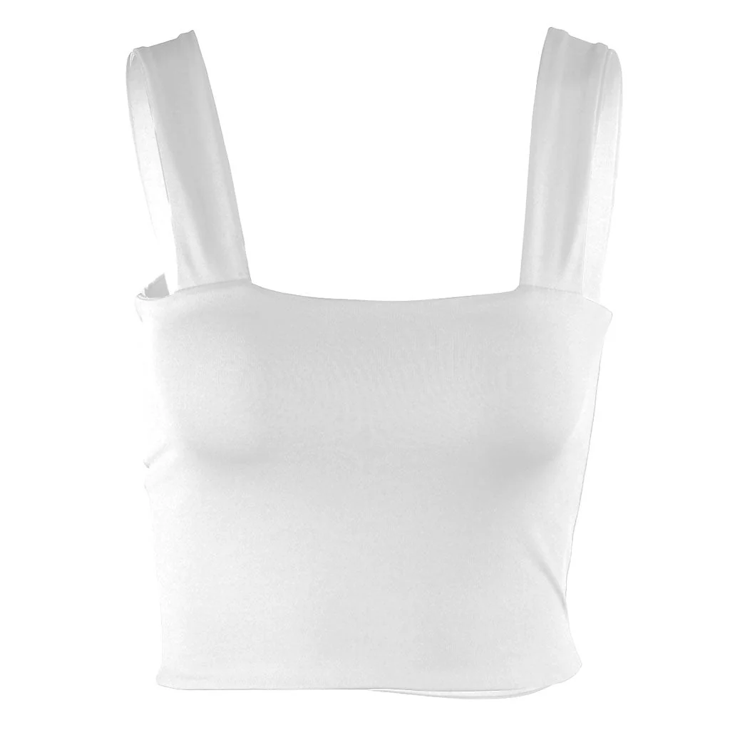Square Neck Crop Top with Suspender StrapsClistos