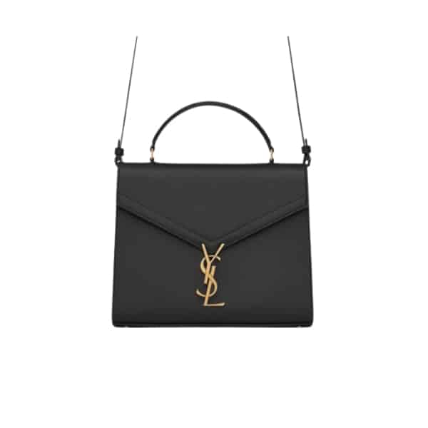 Saint Laurent Cassandra Medium Top Handle Bag Black Gold 24Cm