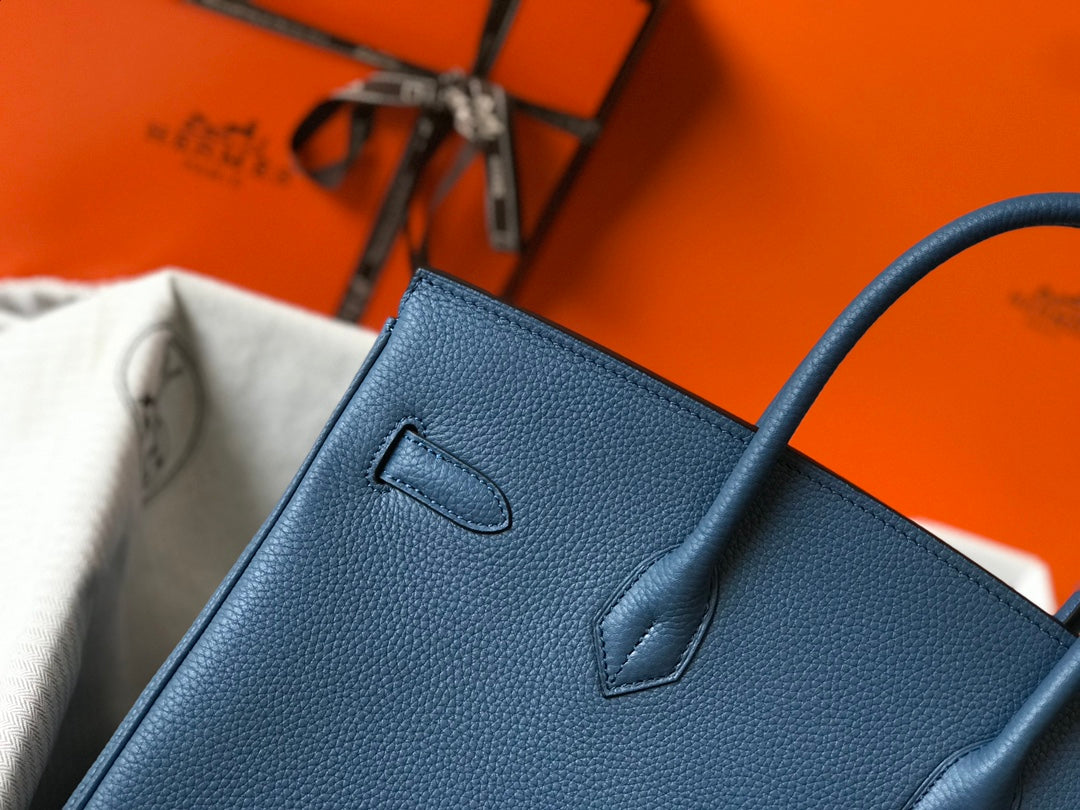 Hermes Birkin 35Cm Bag Azure Togo Gold Hardware