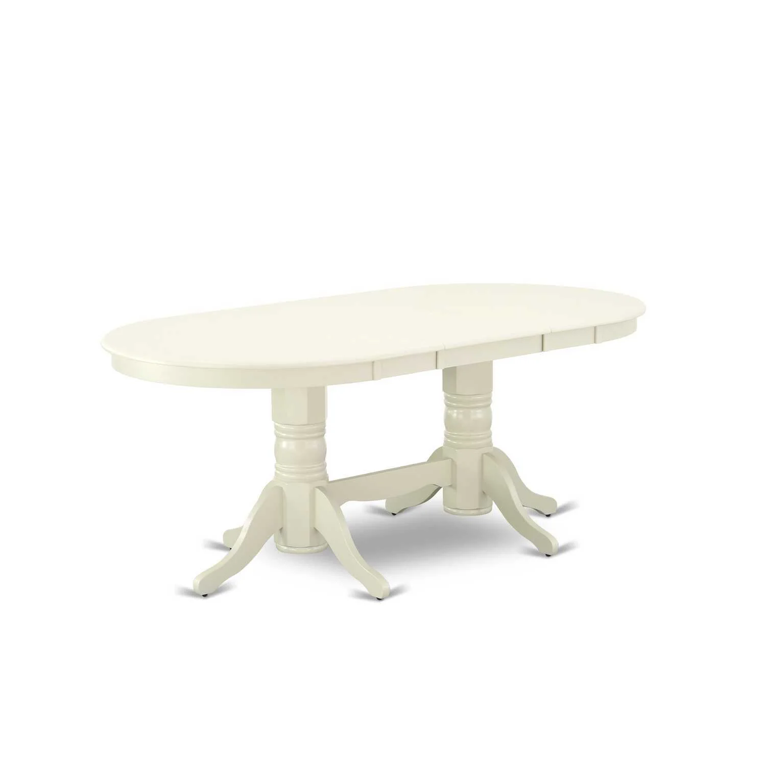 HomeStock 5 Piece Dinette Set Contains An Oval Dining Table With Classic Comfort Leaf And 4 Upholstered Chairs, Linen White