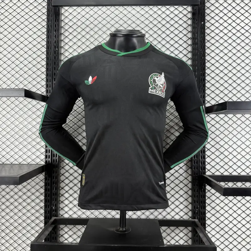 Player Version Mexico Special Black Jersey Long Sleeves S-3XL