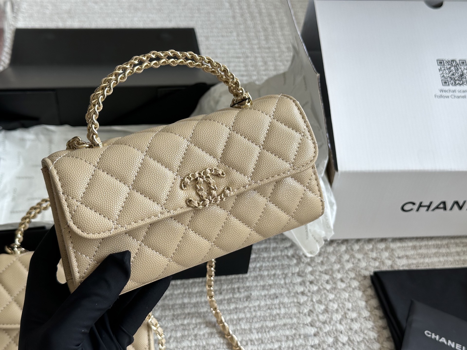 Chanel 23kelly caviar phone bag - cnluxepick