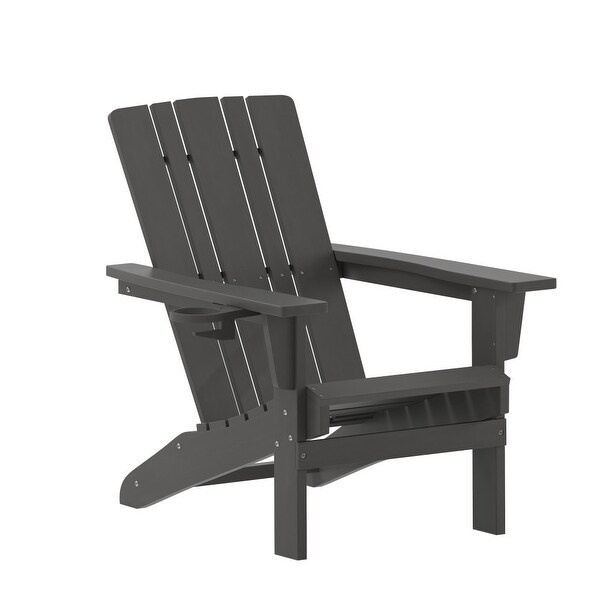 Commercial Grade AllWeather Adirondack Chair with Swiveling Cupholder