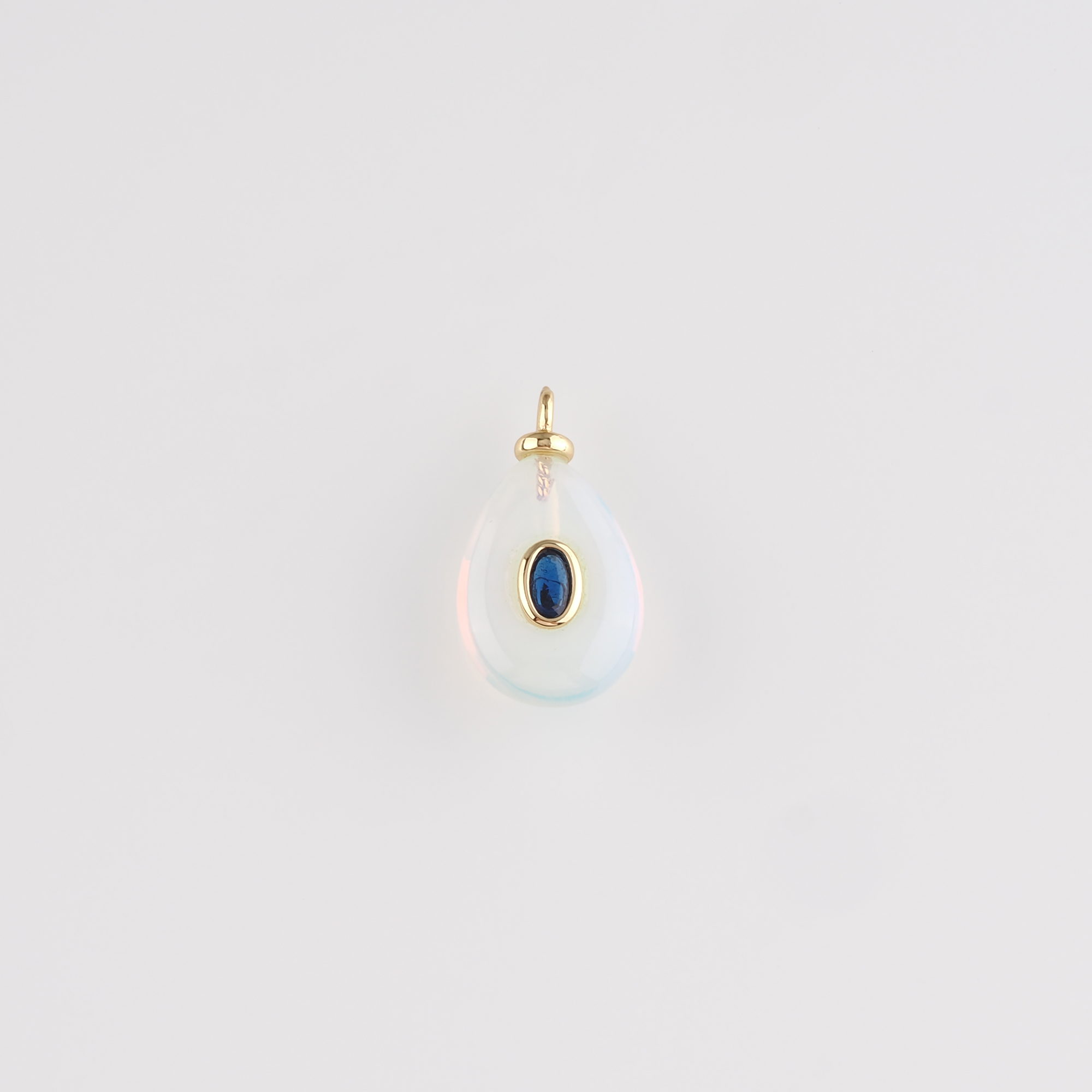 18K Gold Filled Teardrop Pendant,Natural Stone Charm Earrings Necklace for DIY Jewelry Making Supply