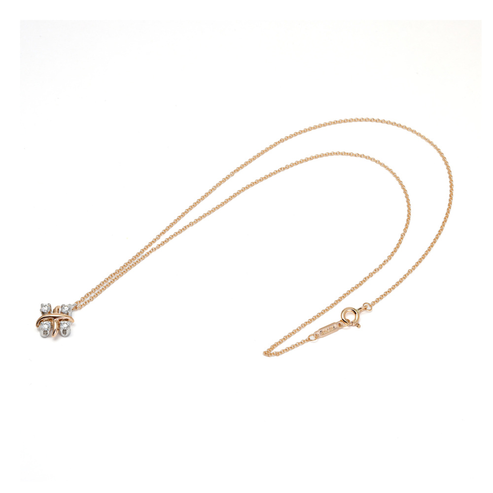 Tiffany & Co. Schlumberger Rin Necklace Platinum & 18K Rose Gold Diamond 60022686