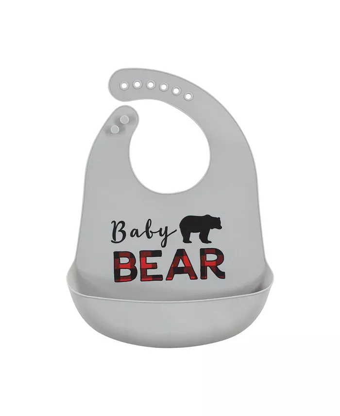 Little Treasure Infant Boys Silicone Bibs, Red Baby Bear, One Size