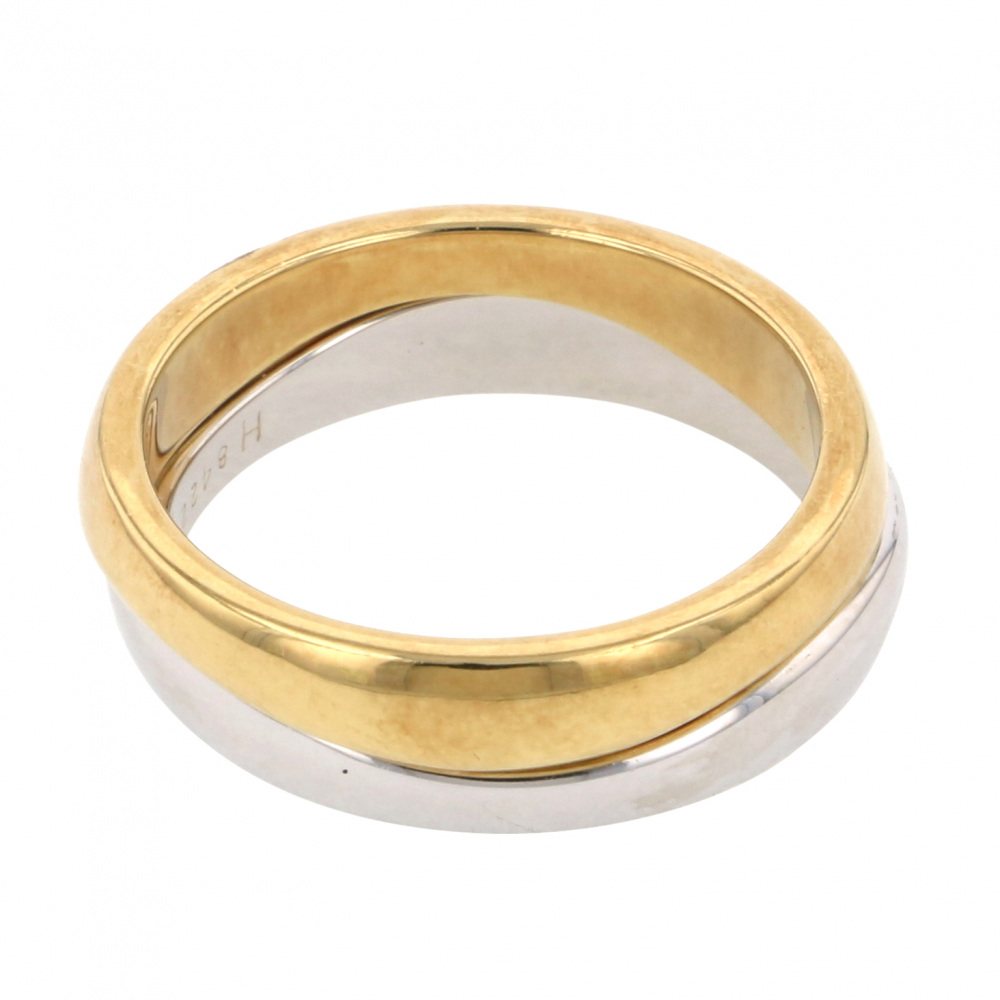 Cartier White Gold Yellow Gold Ring Set of 2 Wg Yg 18K White Gold & 18K Yellow Gold