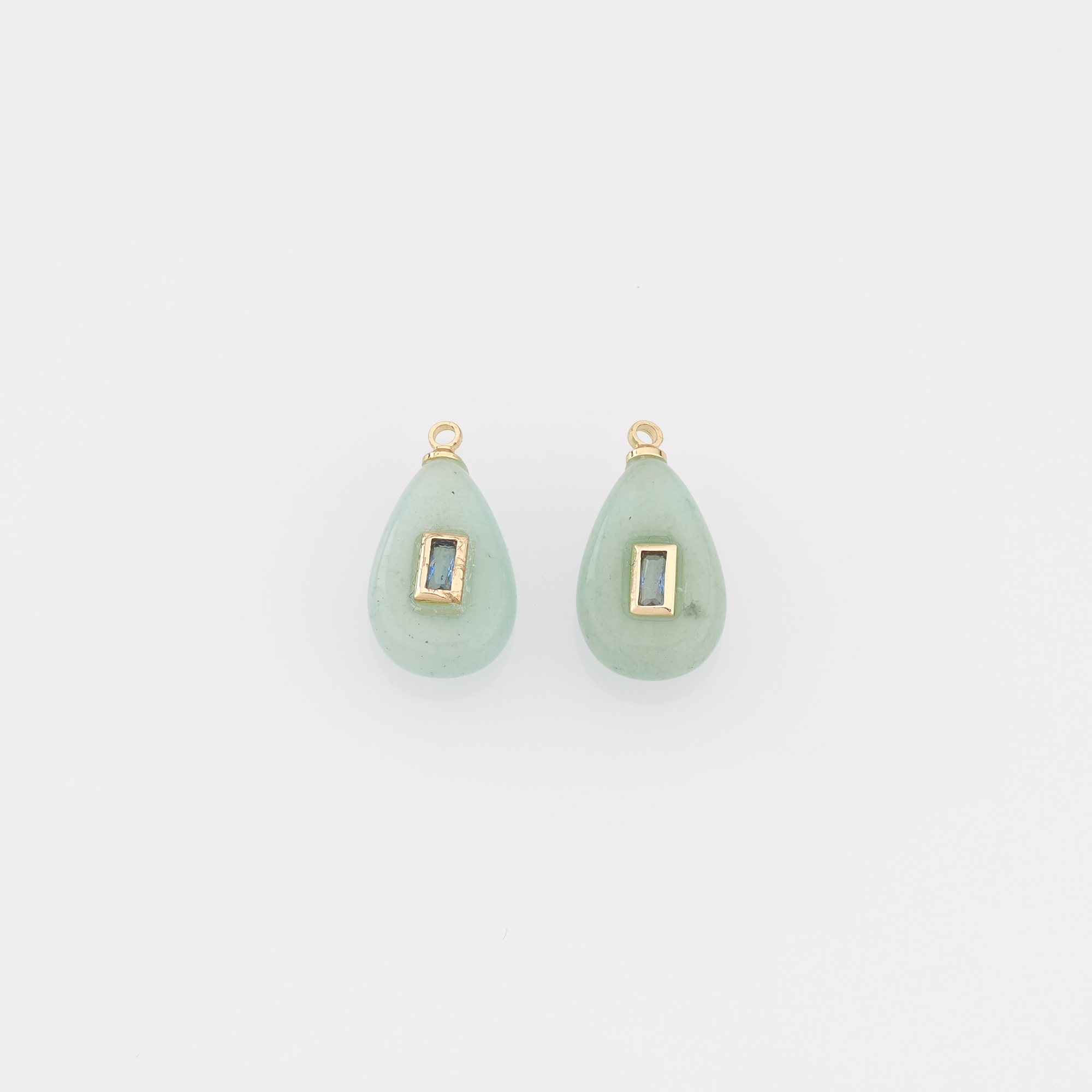 18K Gold Filled Teardrop Pendant,Natural Stone Charm Earrings Necklace for DIY Jewelry Making Supply