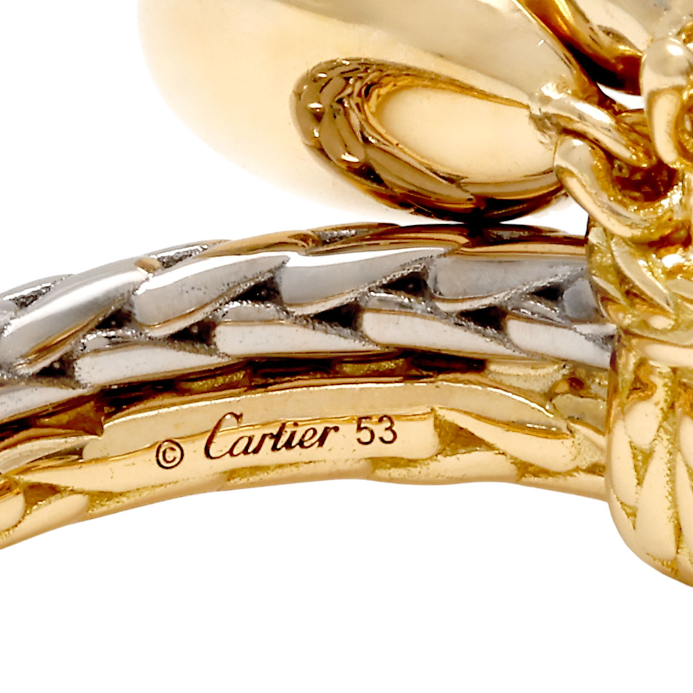 Cartier Grande Cafe Ring 18K White Gold & 18K Yellow Gold Diamond B4242200