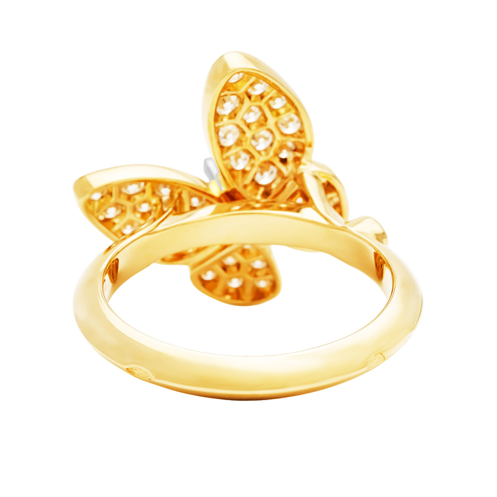 Van Cleef & Arpels Fauna de Papillon Ring 18K White Gold & 18K Yellow Gold Diamond VCARP3DQ00
