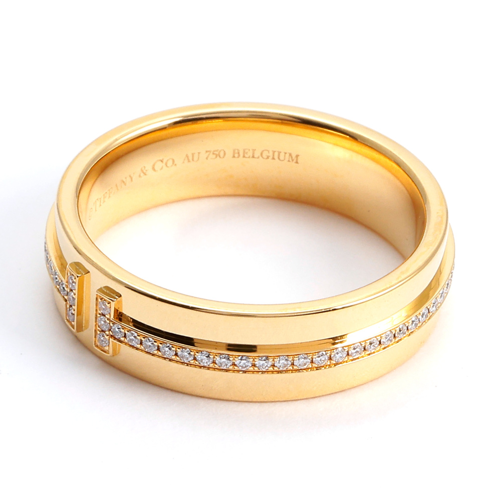 Tiffany & Co. Tiffany T Wide Diamond Ring 18K Yellow Gold 60150866