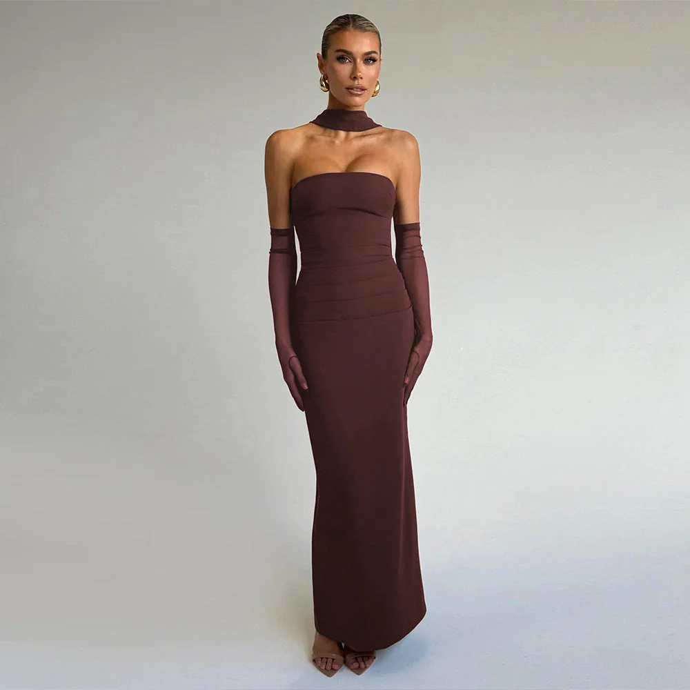 Elegant Halter Neck Sheath Maxi DressClistos