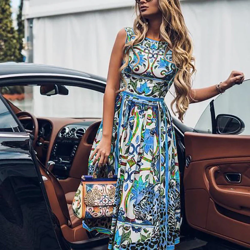 Bohemian Floral Sleeveless Maxi DressClistos