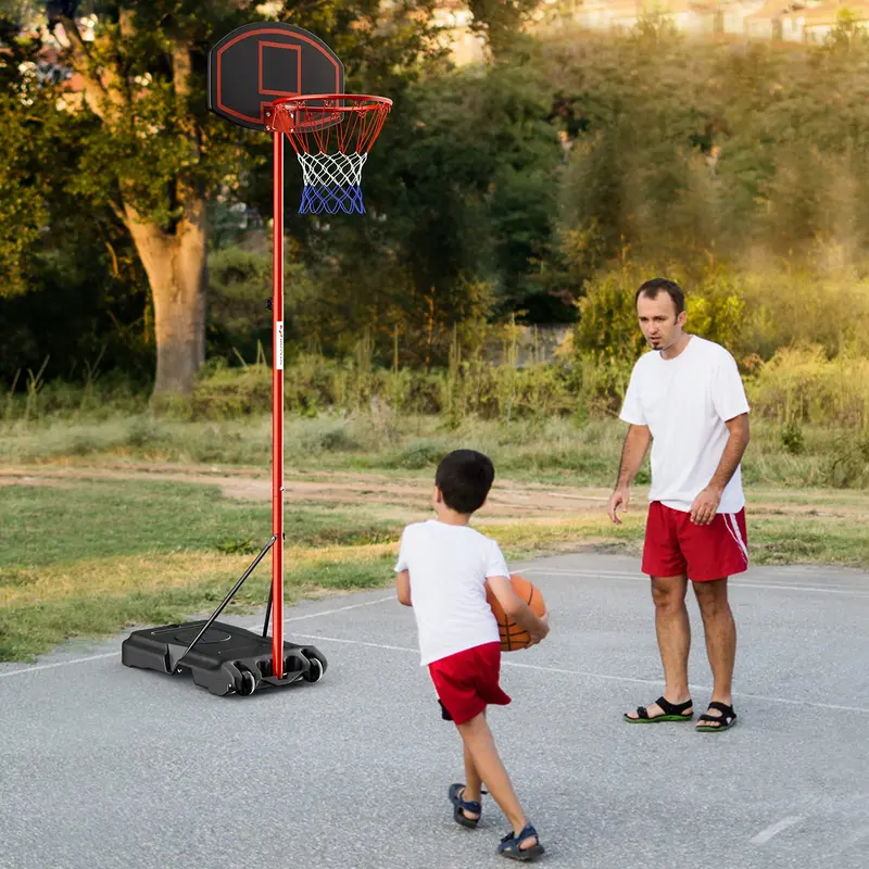 Portable Height-Adjustable Basketball Hoop – Shatterproof Backboard, 6.5FT to 8.5FT Range