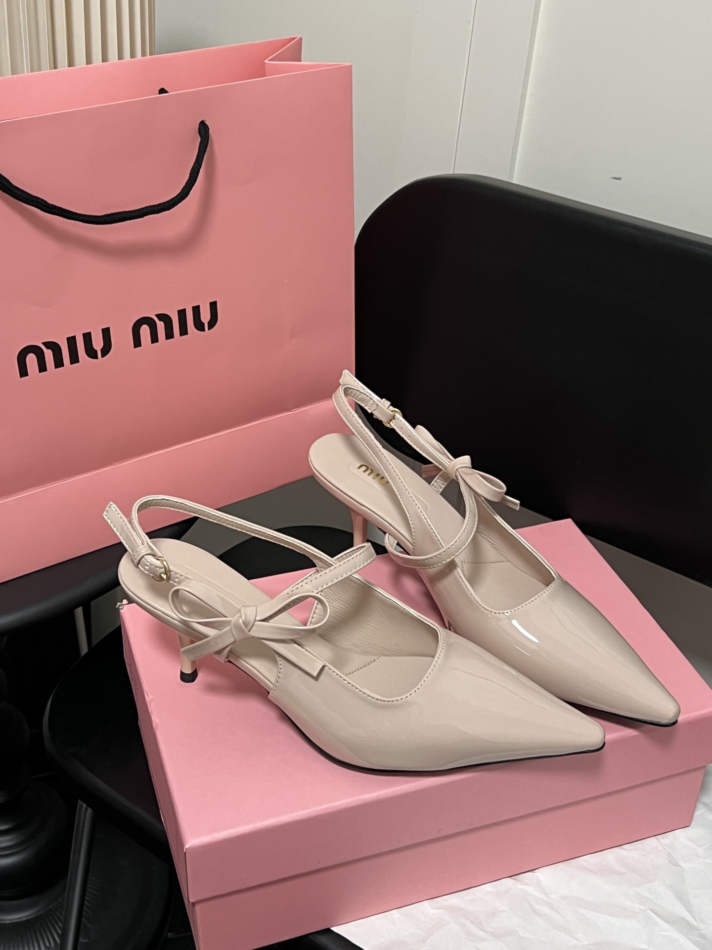 Miu Miu early spring kitten heel slingback high heels - cnluxepick
