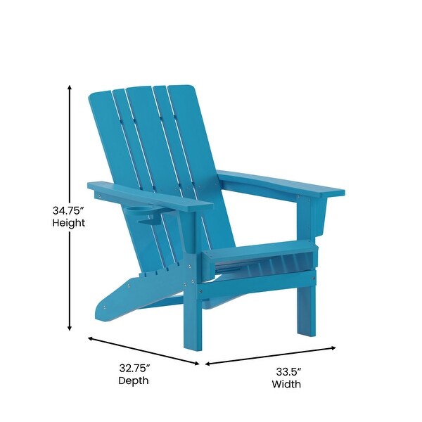 Commercial Grade AllWeather Adirondack Chair with Swiveling Cupholder