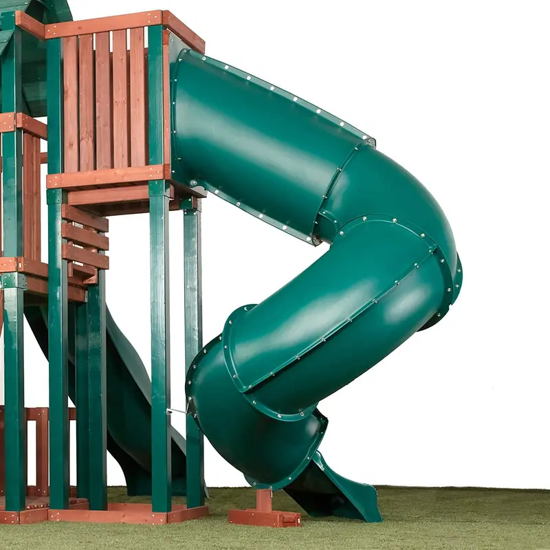 Swing-N-Slide 7′ Turbo Tube Plastic Slide with Lifetime Warranty – Green