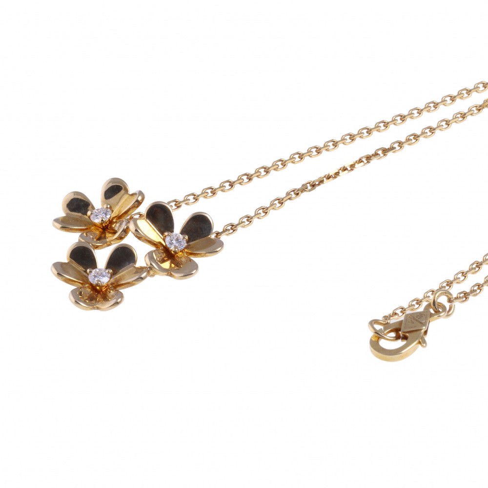 Van Cleef & Arpels Frivole Necklace 18K Yellow Gold Diamond VCARP2DU00