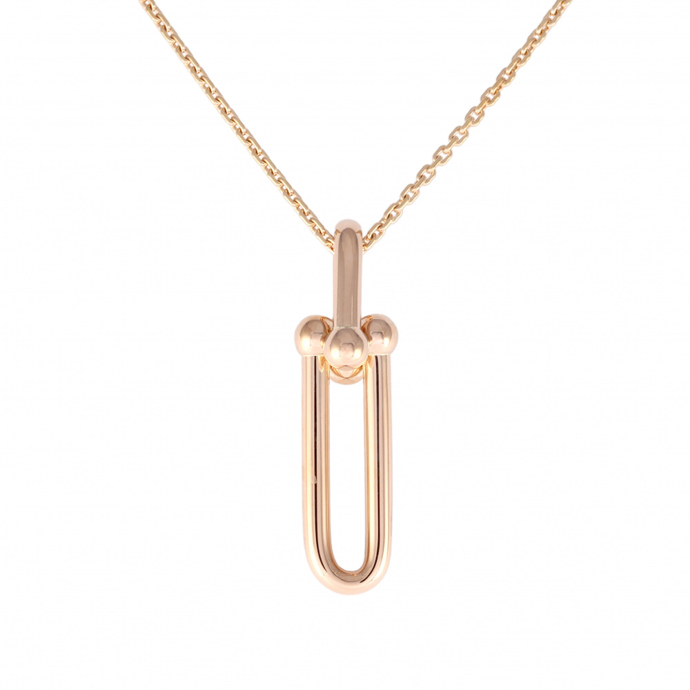 Tiffany & Co. Hardware Link Necklace 18K Rose Gold 63982253