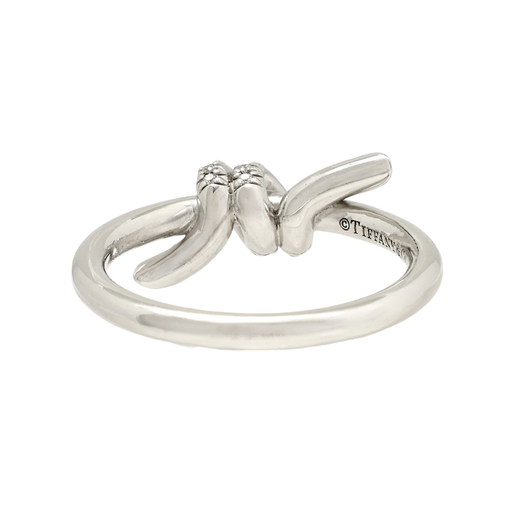 Tiffany & Co. Knot Ribbon Ring 18K White Gold Diamond 70302683