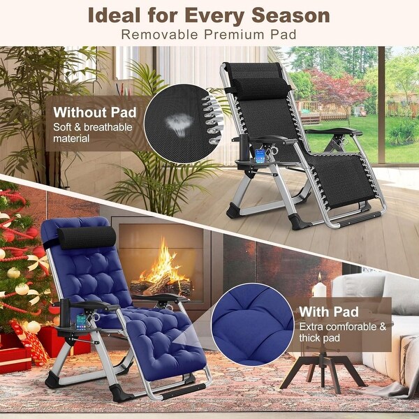 DoCred Zero Gravity Chair,Folding Lawn Chaise Recliner Lounge Chair