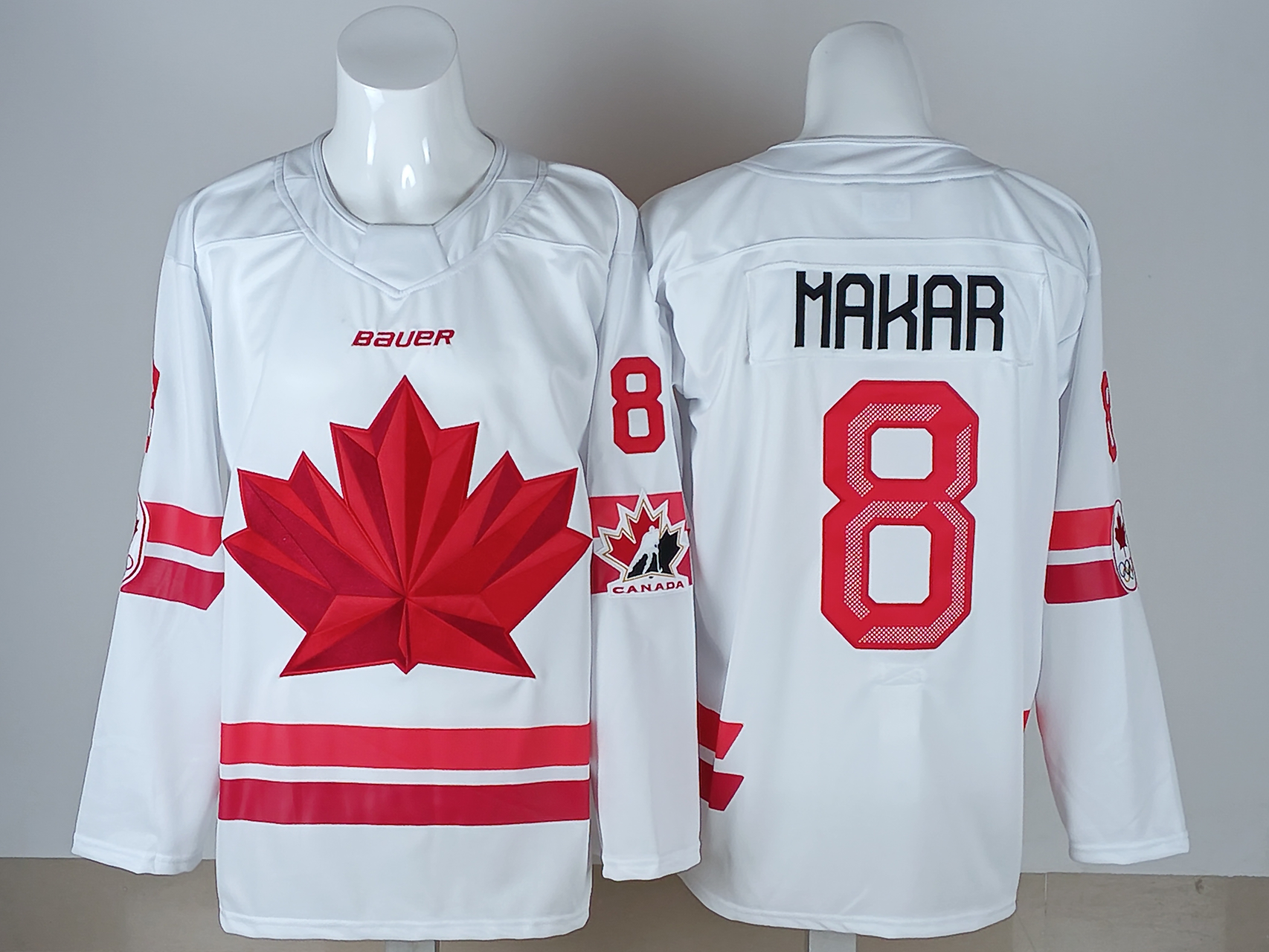 Men's Canada Hockey Cale Makar #8 White 2026 Winter Olympics Jersey