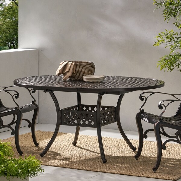 Outdoor Expandable Aluminum Dining Table for 46 People,Hammered Bronze Finish for Dining Room,Kitchen