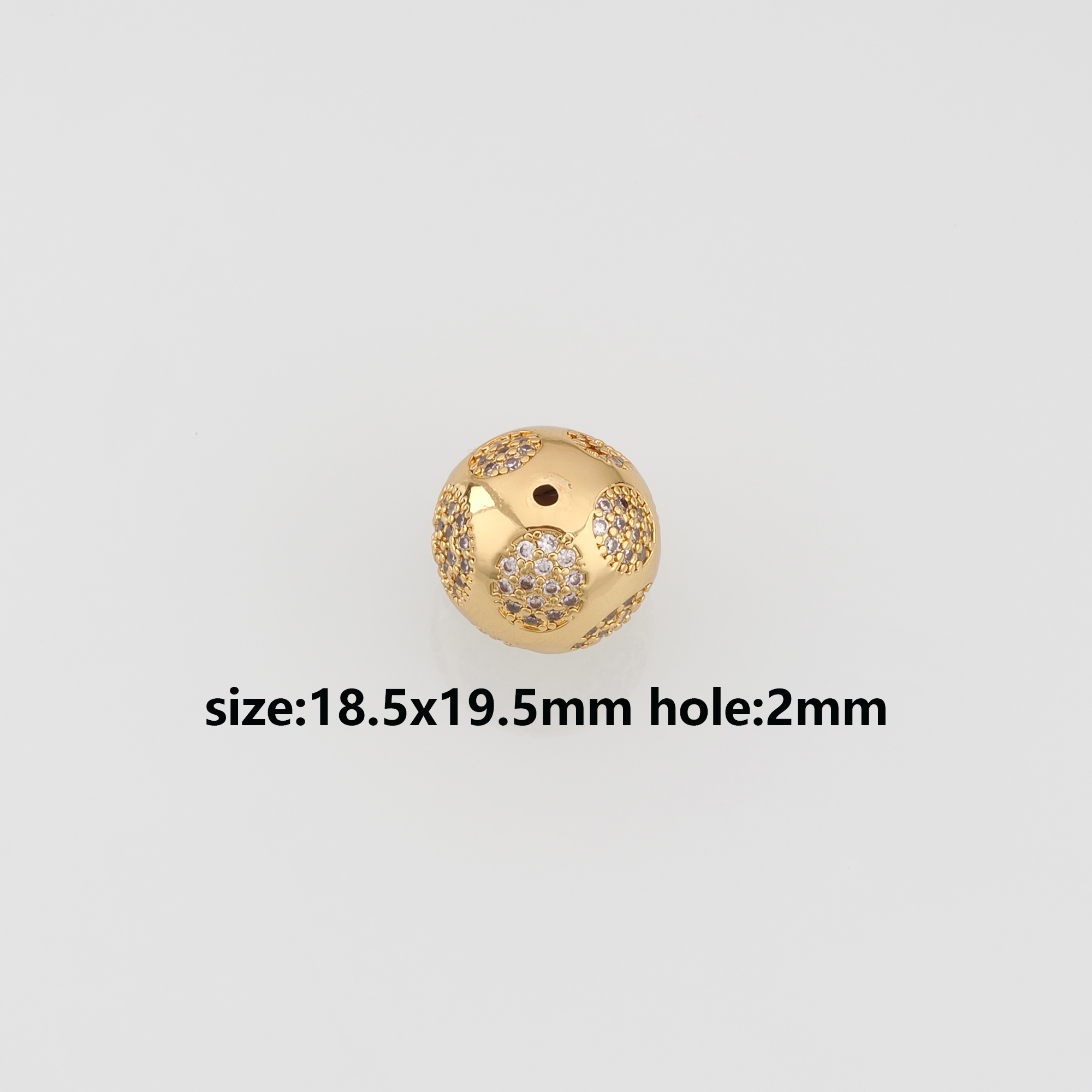18K Gold Filled Round Spacer Beads,Zircon Beads,Ball Bead for Bracelet Jewelry Necklace Making Supply