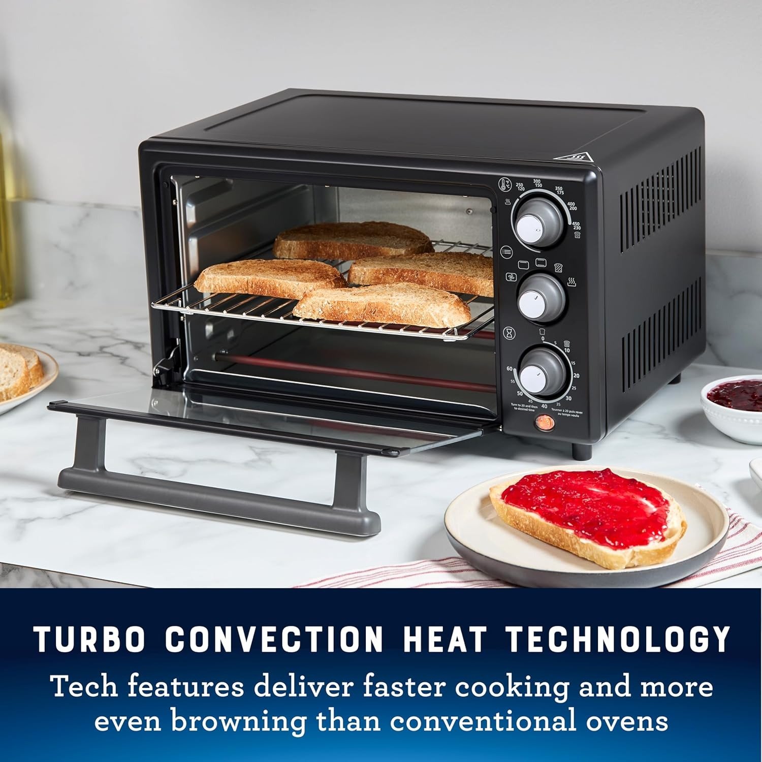 Compact Air Fryer Toaster Oven Countertop Multifunctional Stainless Steel
