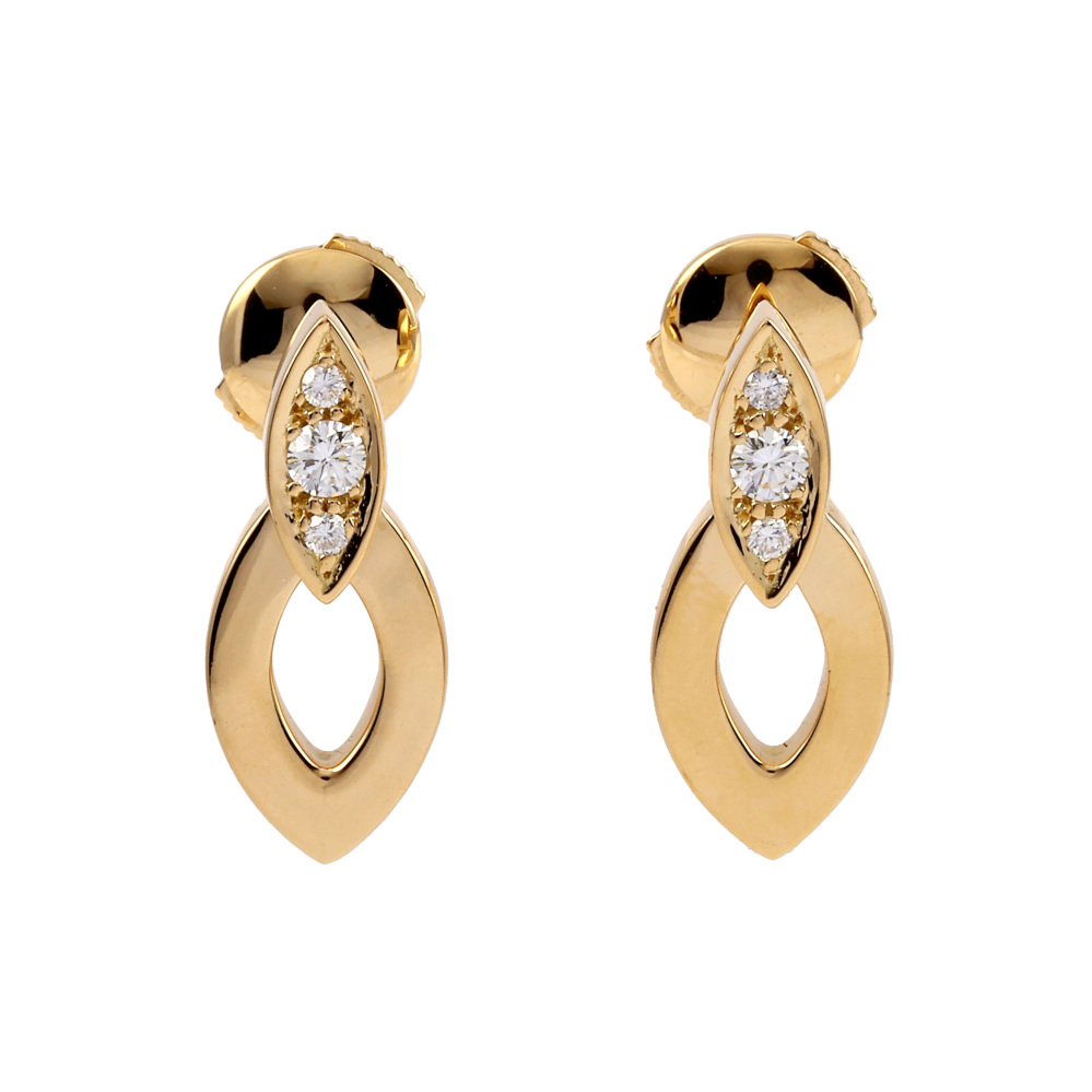 Cartier Diadea K18 Yellow Gold Earrings Diamond N8022300
