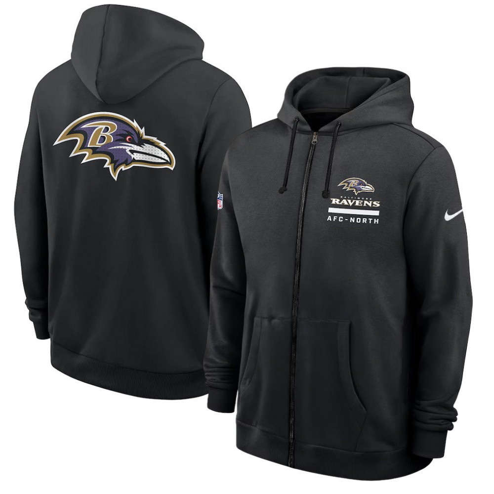 Men's Baltimore Ravens Utility Player Sideline NFL Full-Zip Hoodie