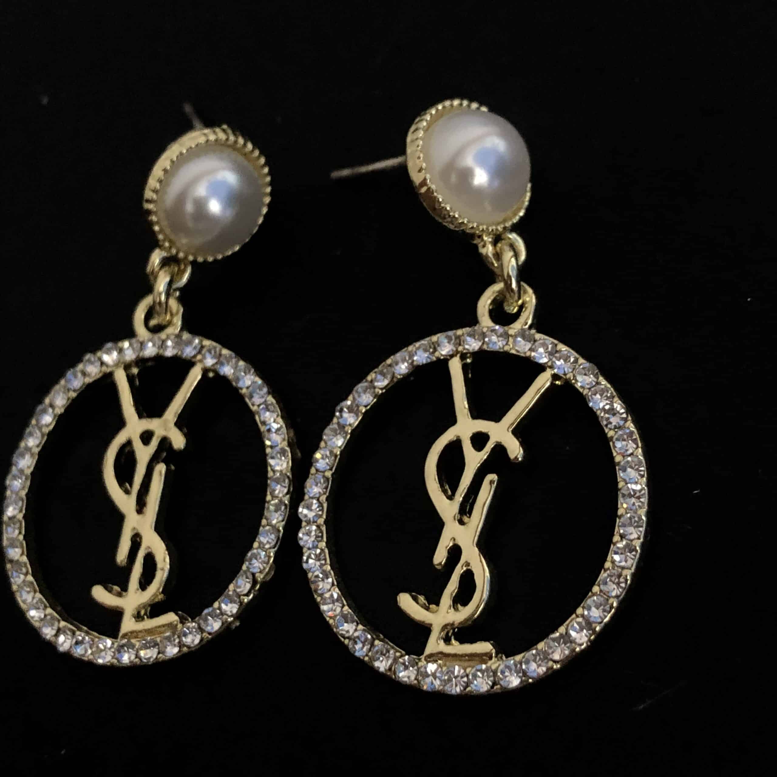 Saint Laurent Dinamond And Pearl Earrings