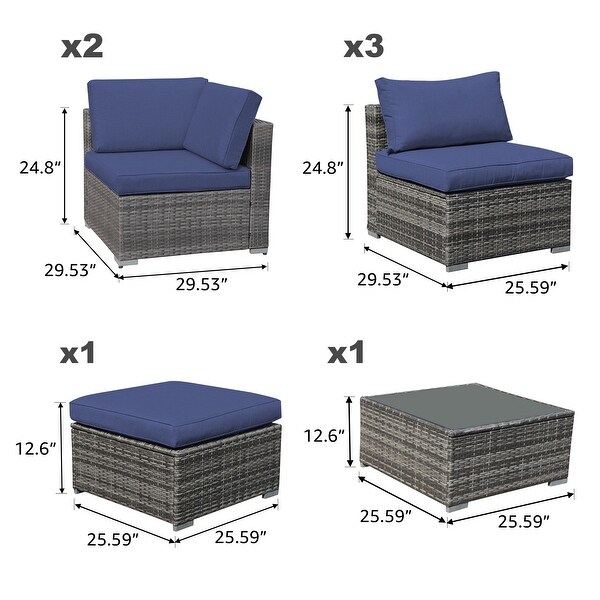 7piece Wicker Sectional Sofa Set