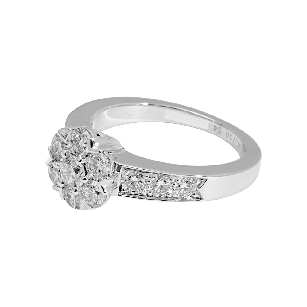 Van Cleef & Arpels Fleurette Ring 18K White Gold Diamond VCARA47400