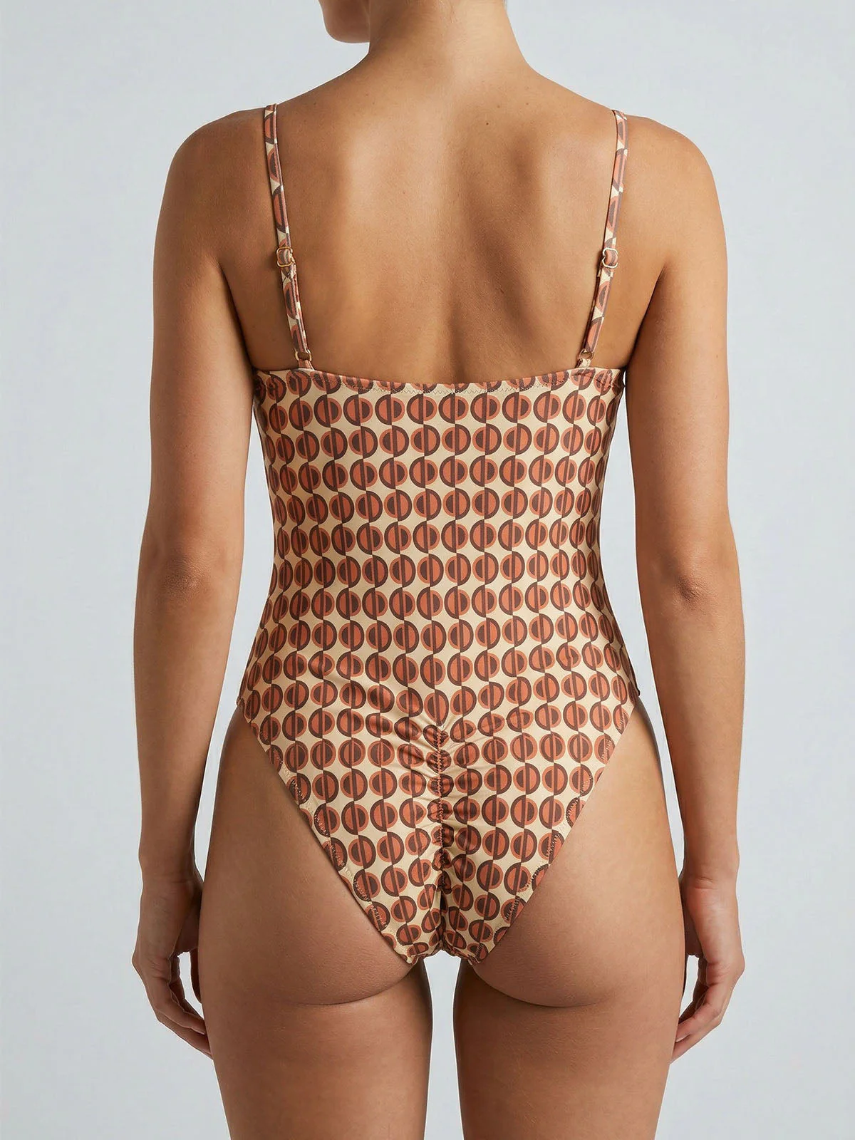Geometric Cutout One Piece SwimsuitClistos