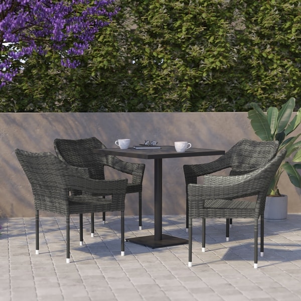 All Weather Commercial Grade PE Rattan Stacking Patio Chairs