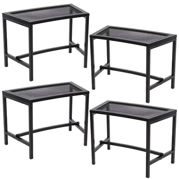 Sunnydaze Fire Pit Benches Black Mesh for Patio