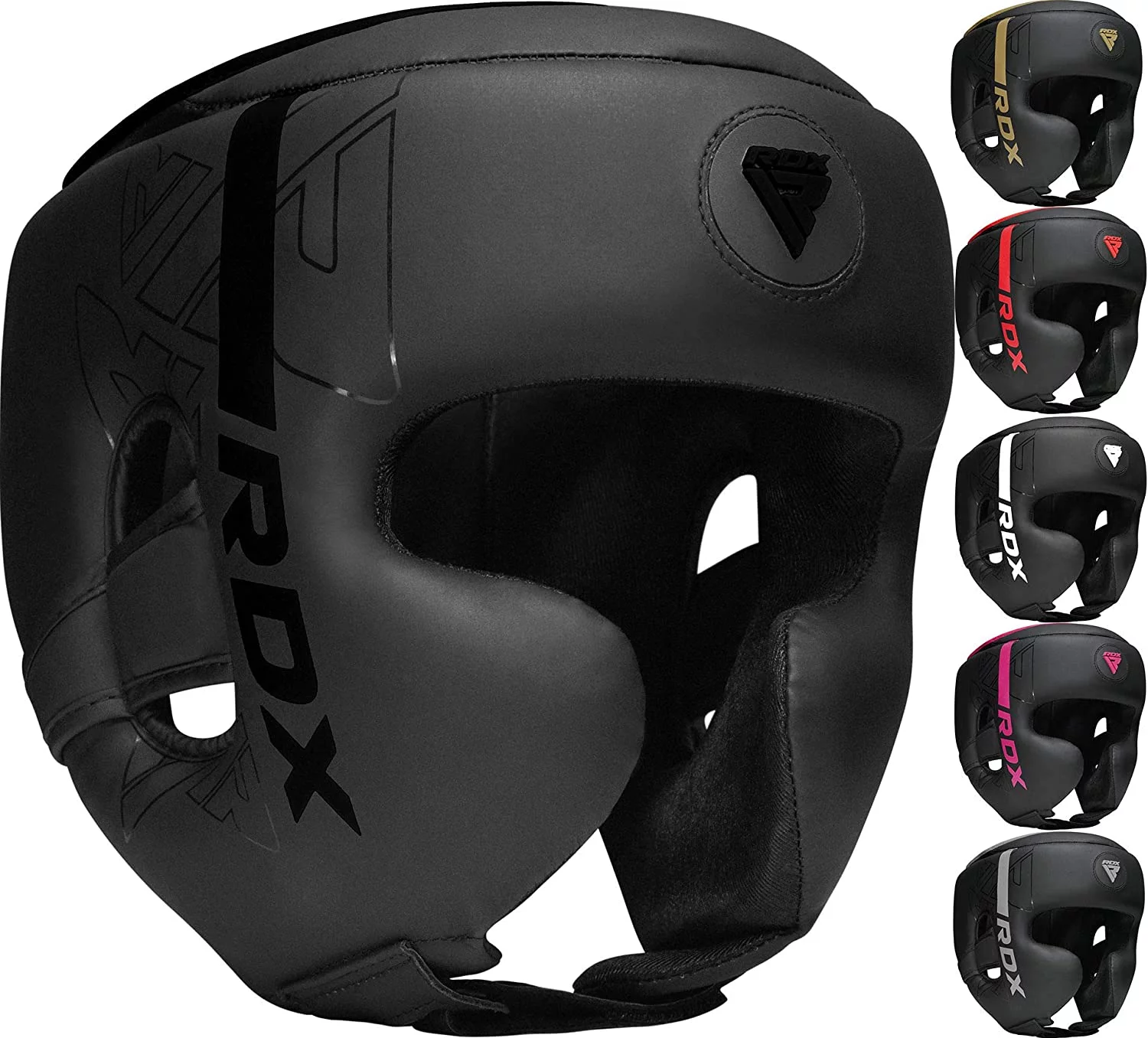 RDX Headgear for Boxing, MMA Training, Adjustable Padded KARA Head Gear for Cheeks, Forehead and Ear Protection, Muay Thai Headgear, Kickboxing, Sparring, Martial Arts, Karate, Taekwondo Helmet