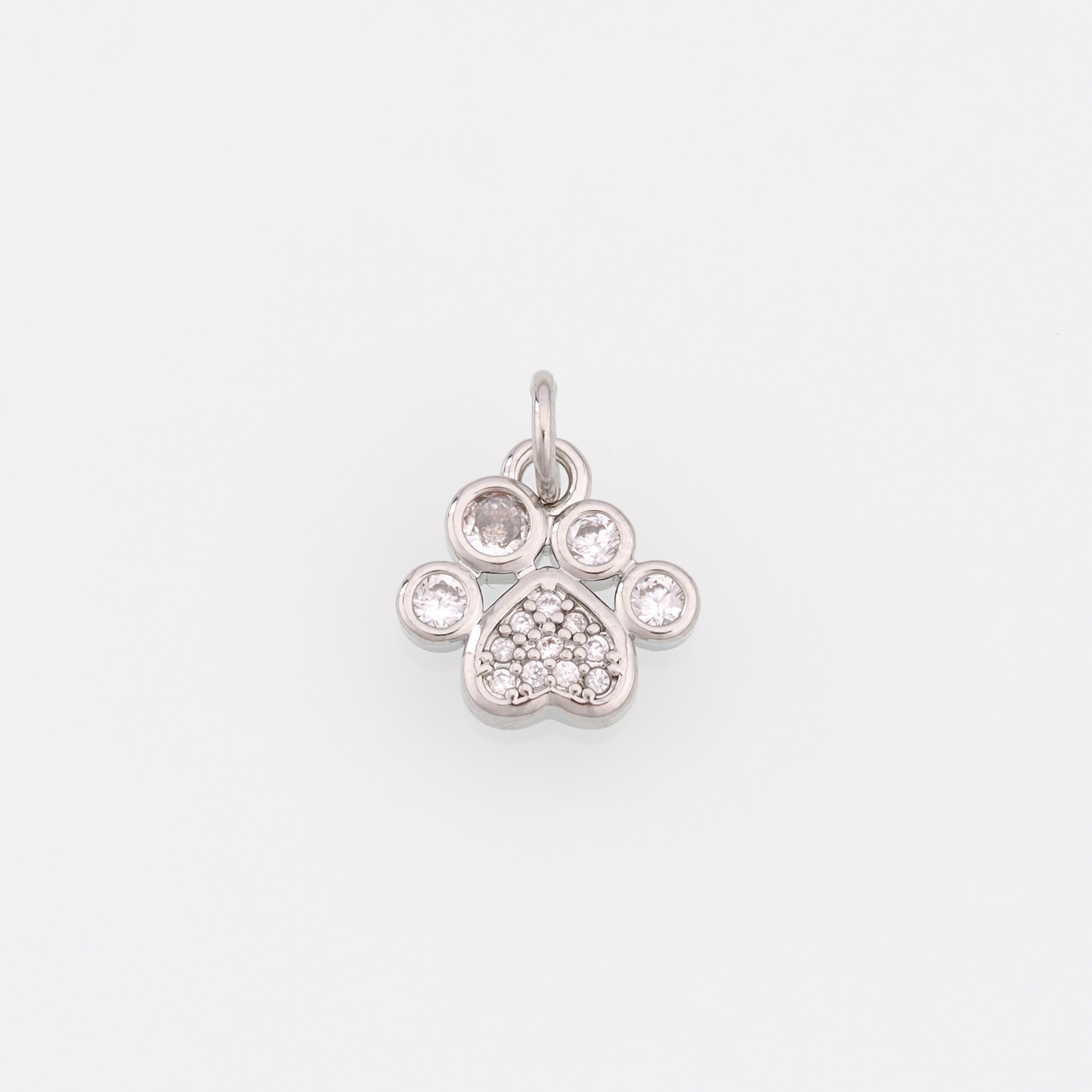 18K Gold Filled Paw Pendant,CZ Micro Pave Paw Charm Earrings Necklace for DIY Jewelry Making Supply