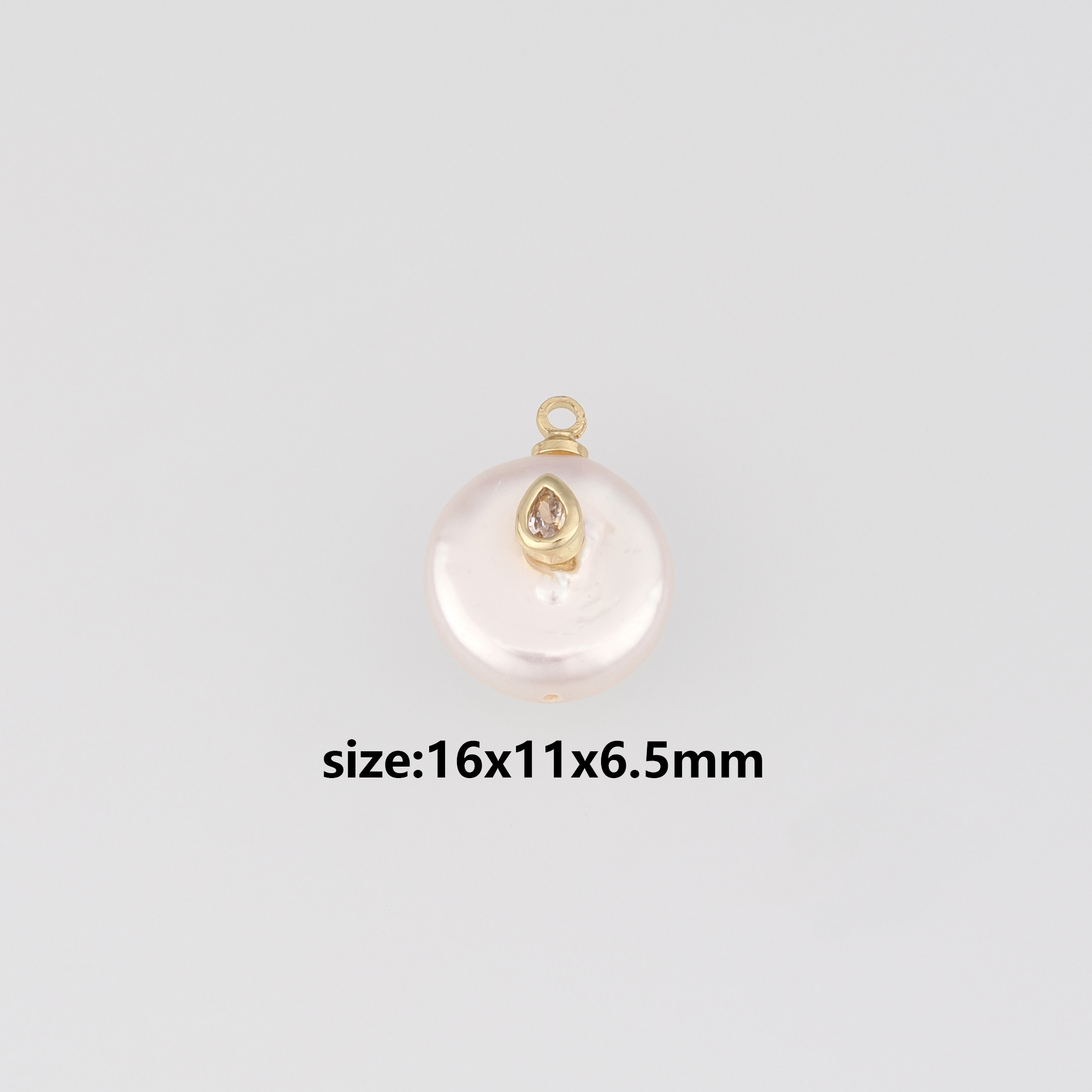 18K Gold Filled Pearl Pendant,Pearl Charm Earrings Necklace for DIY Jewelry Making Supply