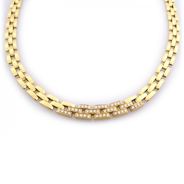Cartier Panthère Mayon Pantale Necklace 18K Yellow Gold Diamond