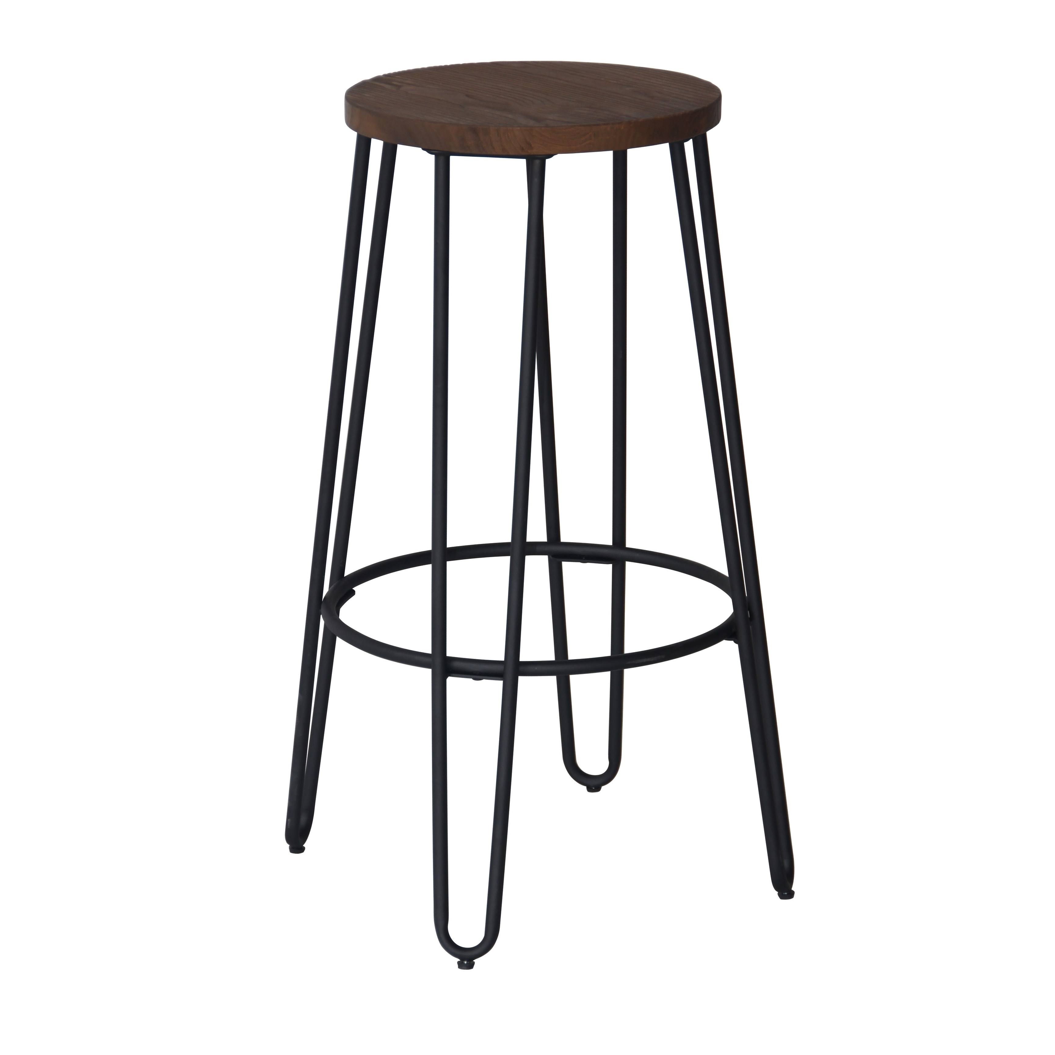 Quinn Round Barstool - Black