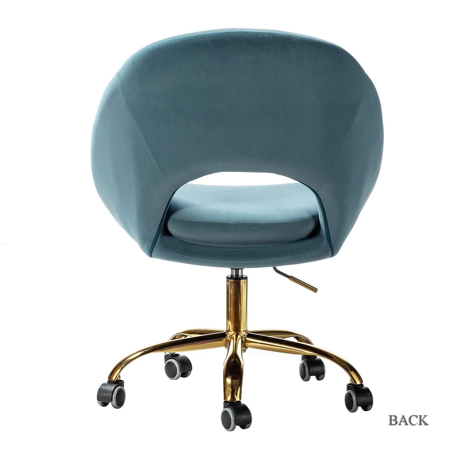 Savas Height Adjustable Swivel Task Chair with Gold Base - Charcoal