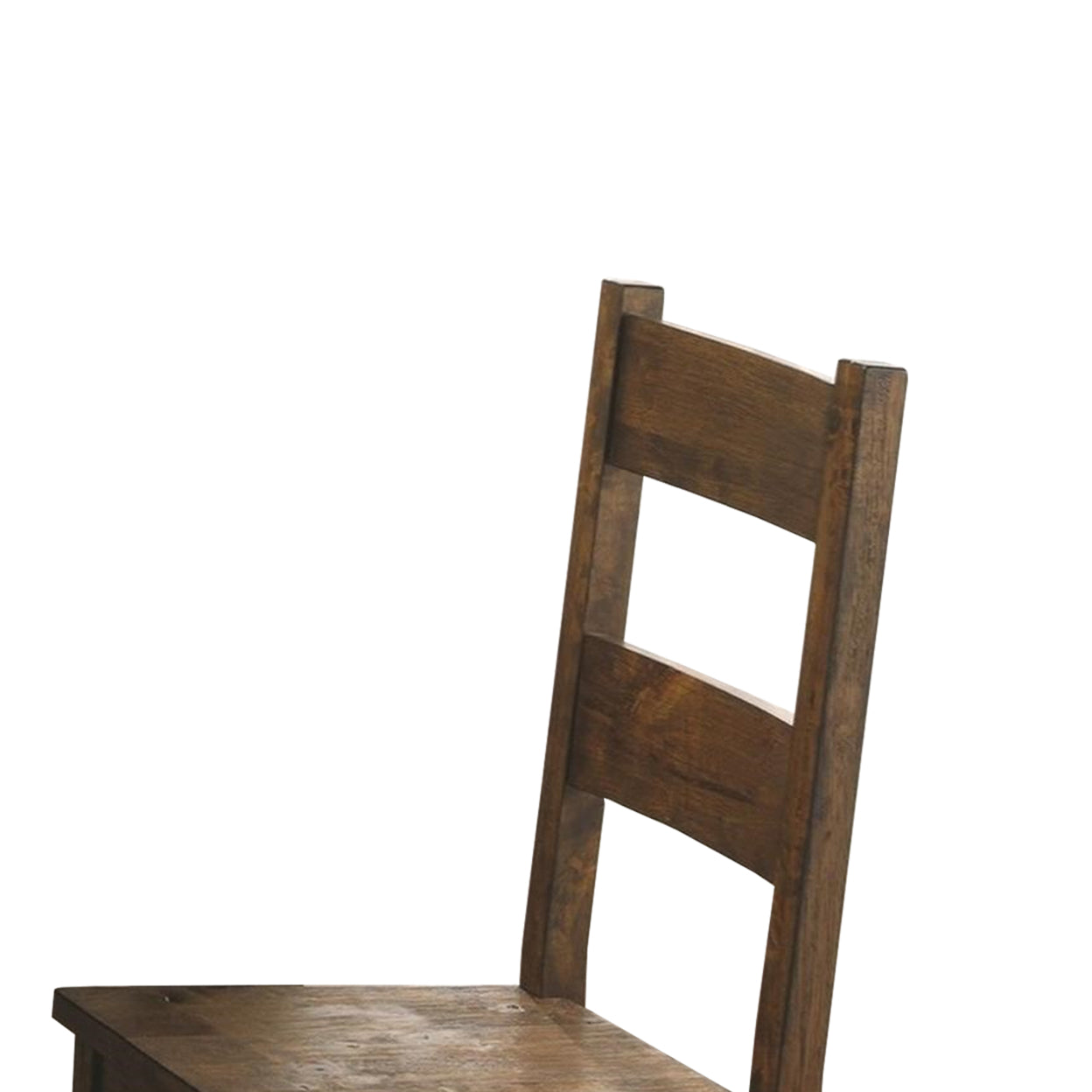 Chambr Armless Wooden Dining Side Chair, Rustic Golden Brown, Set of 2- Saltoro Sherpi