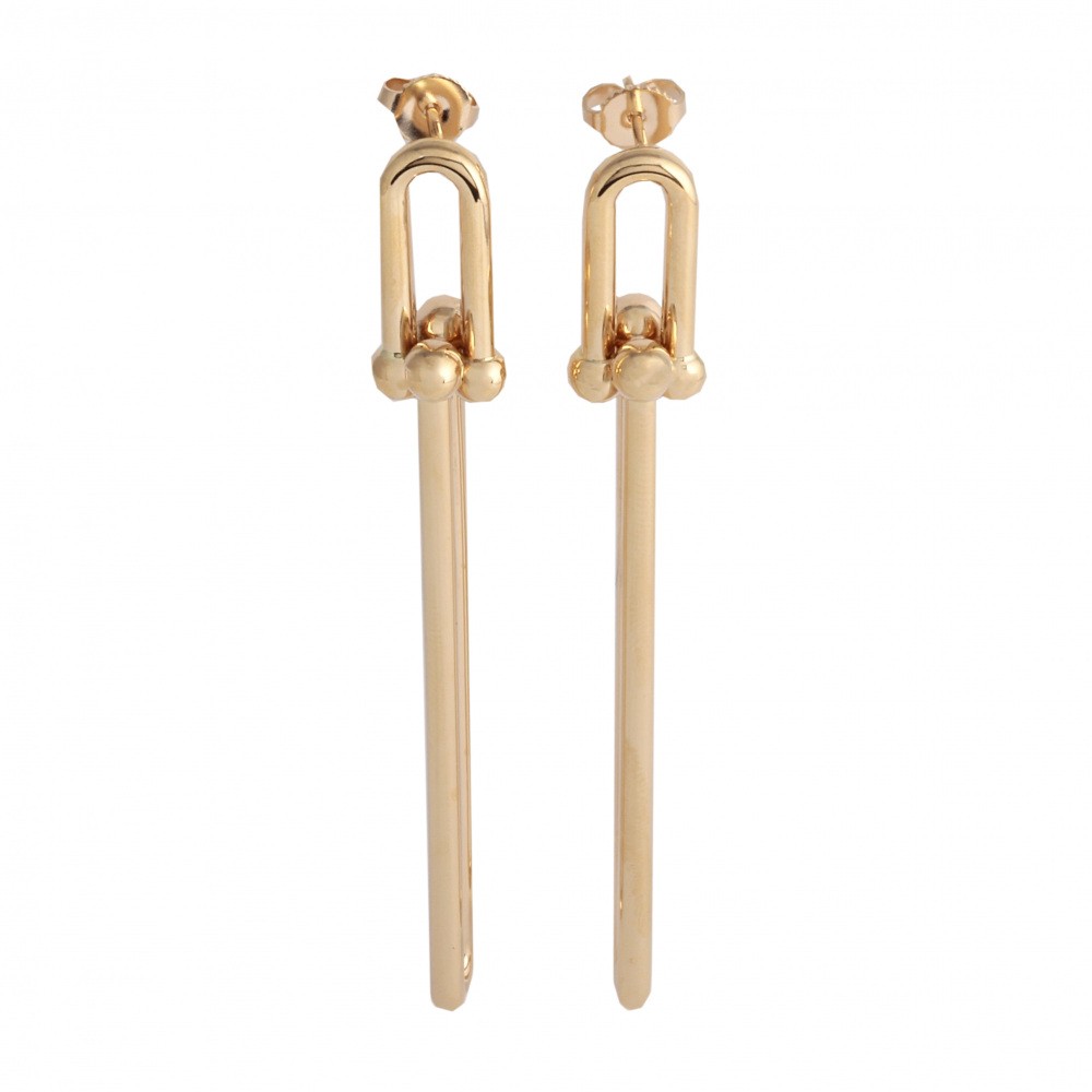 Tiffany & Co. Hardware Double Link Earrings 18K Rose Gold