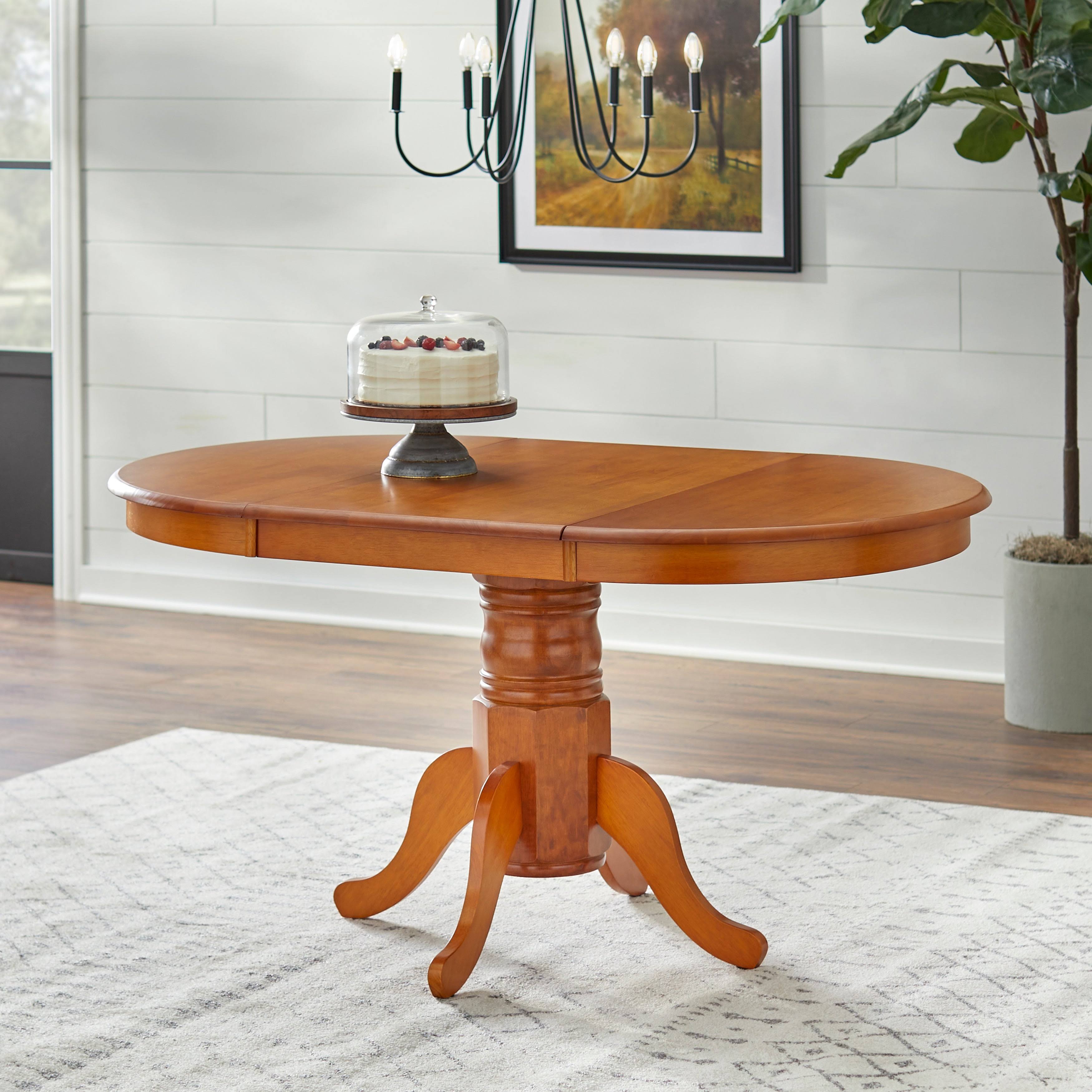 TMS 7 Piece Farmhouse Dining Set, Oak