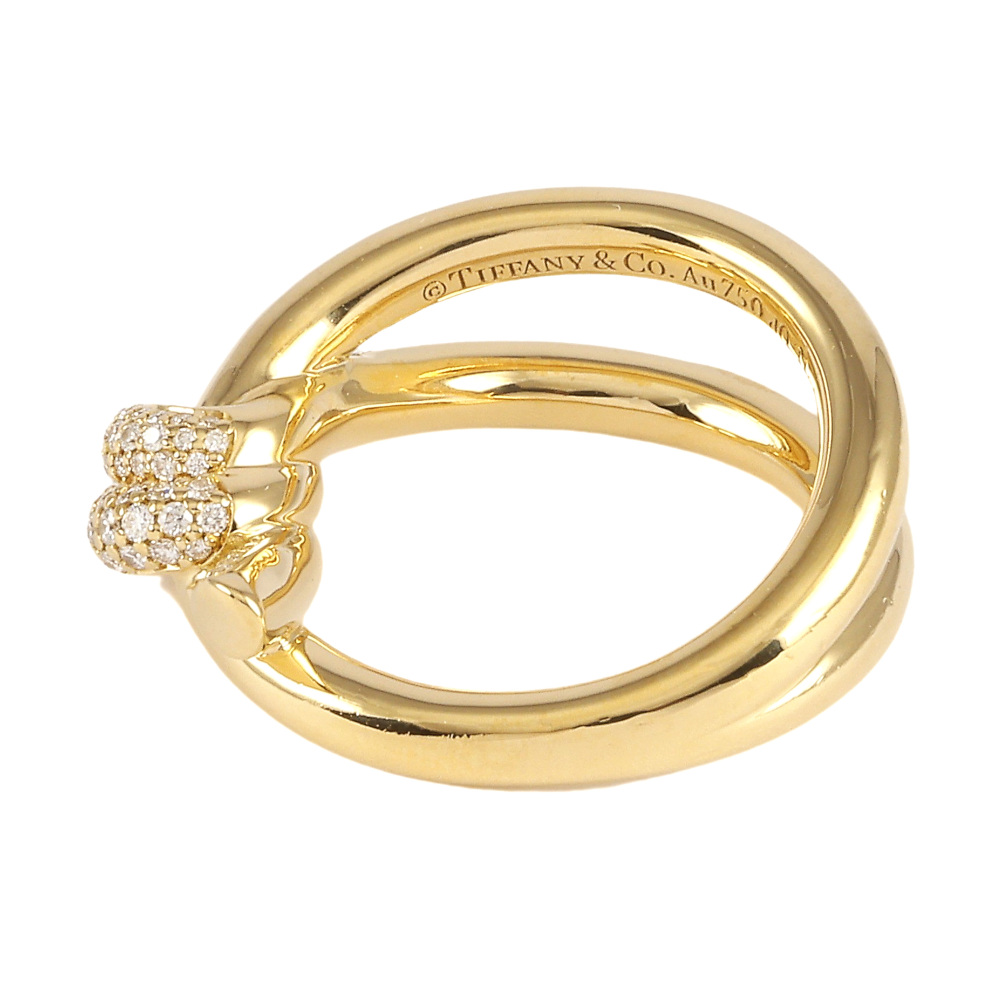 Tiffany & Co. Knot Double Row Ring 18K Yellow Gold Diamond 69346626