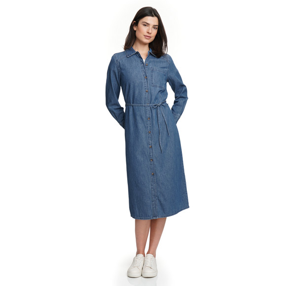 Gina Collection Damen Jeanskleid mit Bindeband