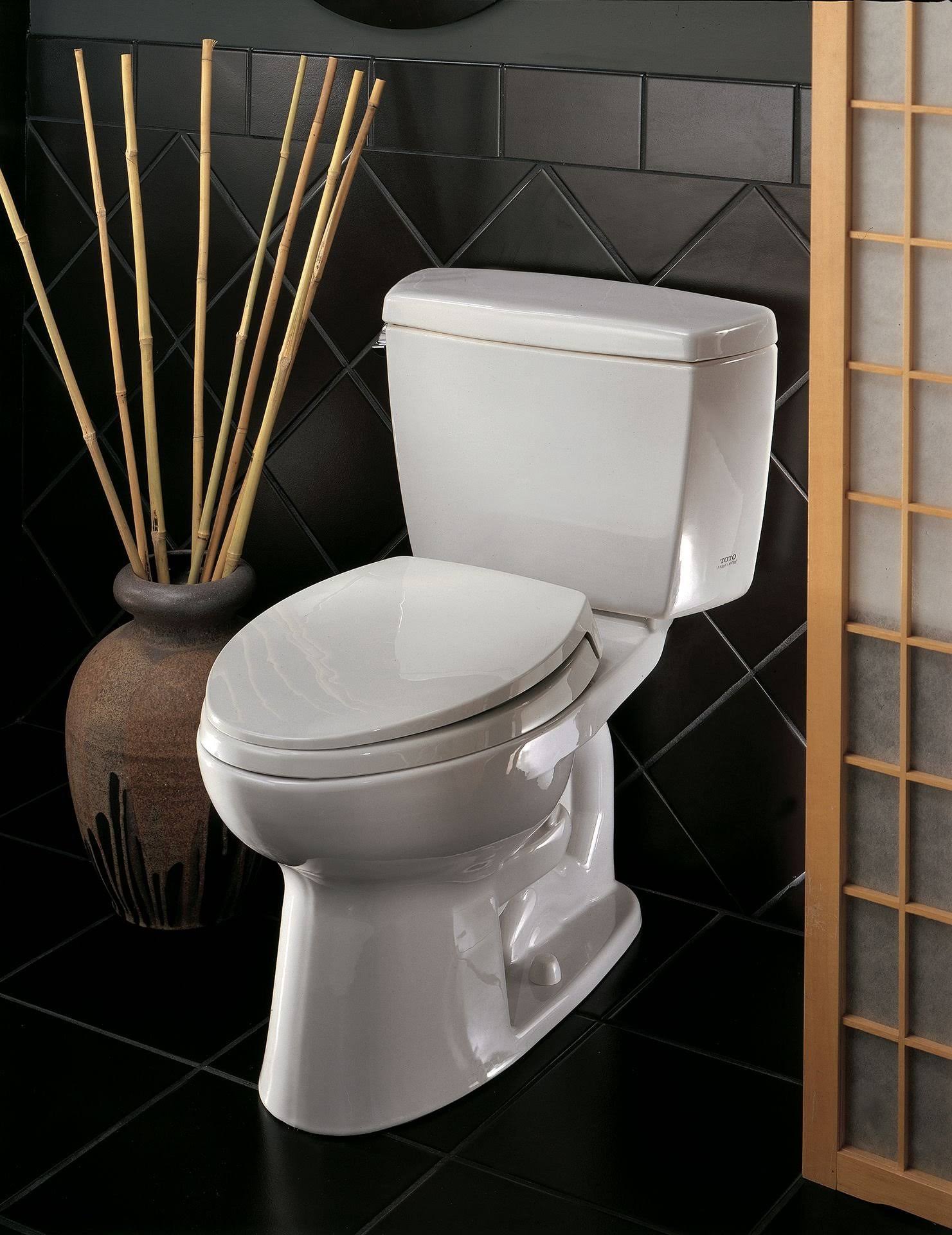 Toto CST744EL#01 Eco Drake Two-Piece Elongated 1.28 GPF ADA Compliant Toilet, Cotton White