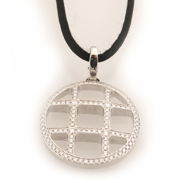Cartier Pasha Grid Diamond Pendant Head K18WG White Gold Necklace